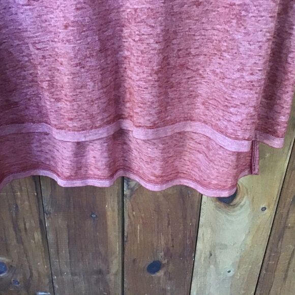 a.n.a Cold Shoulder Blouse Size L Rusty Orange 3/4 Sleeve V Neck - Picture 5 of 7